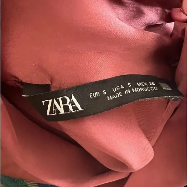 ZARA Dusty Rose Mauve Satin Effect Blouse size small - Image 5