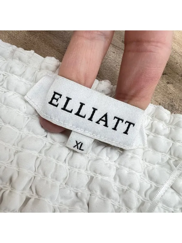 Elliatt Feminise Textured Puff Sleeve Sweeetheart Mini Dress White Size XL - Image 8