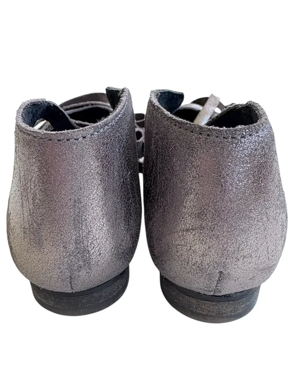 Free People Leather Atlas Metallic Ankle Wrap Ballet Flats Size 6.5 - Image 5