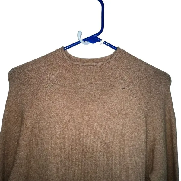 J. Crew Rollneck Sweater Supersoft‎ Yarn Wool Alpaca Blend Small New Brown Hole - Image 4
