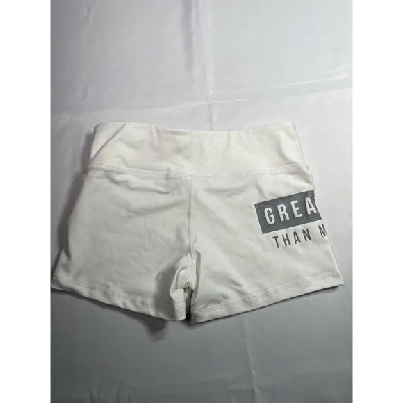 Greater‎ Than My PR Workout Performance Stretch Shorts Cream 23" Waist - Image 4