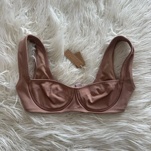 Skims Shaping Swim Unlined Underwire Bikini Top Sienna Size XS - Image 4