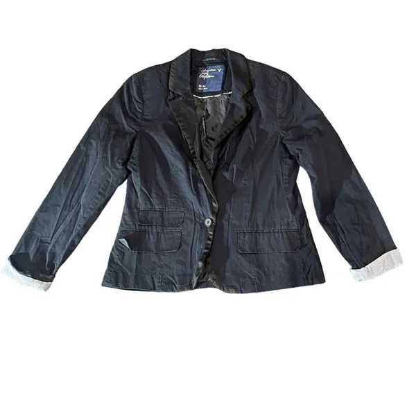 American Eagle Outfitters Blazer Womens Size‎ Medium Black Single Button Lined - Image 2
