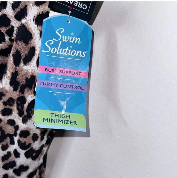 Swim Solutions Plus Size Knotted Flyaway Fauxkini One-Piece Swimsuit Size 20W - Image 8