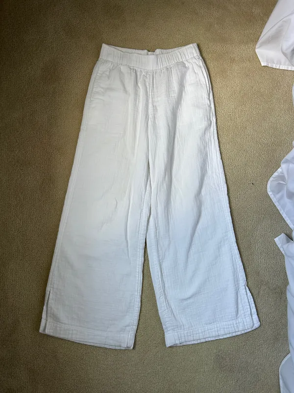 Old Navy Linen Pants Wide-Leg white - Image 3