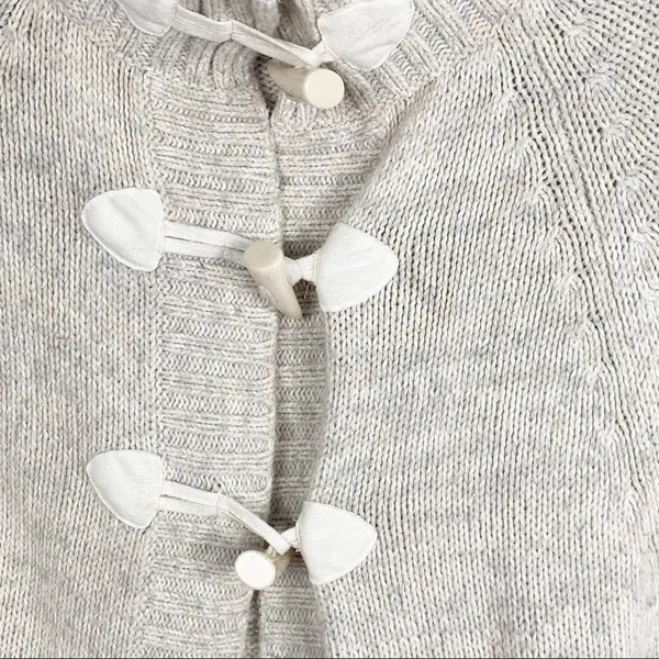 OLD NAVY Cream Knit Short Sleeves Toggle Closure Cardigan Small Neutral Boho - Image 6