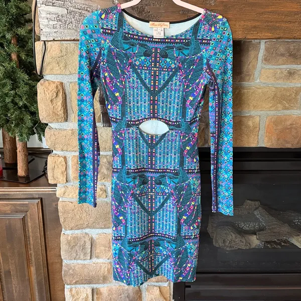 Mara Hoffman Cut Out Camel print Dress - Image 2