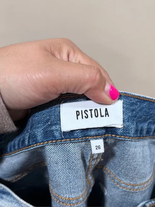 Pistola Distressed Patched High Rise Jeans Light Wash Size 26 EUC - Image 6