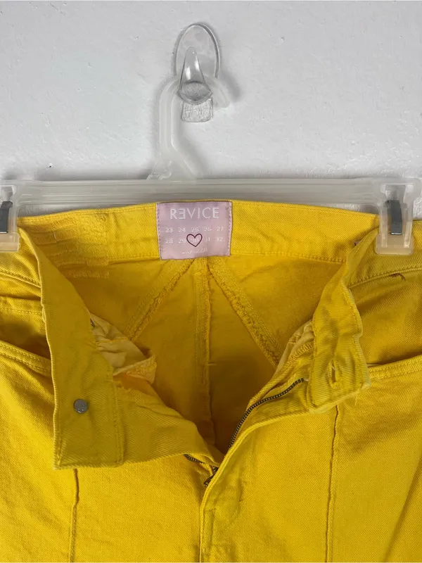 Revice Denim Venus Flare Star Golden Yellow High Rise Jeans Size 30 Boho Retro Casual - Image 4