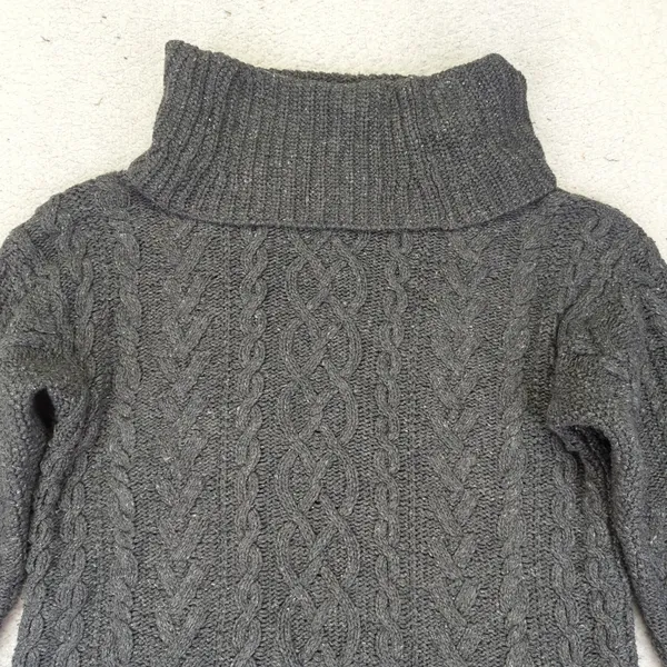 Lauren Jeans Co Ralph Lauren Gray Cable Knit Cotton‎ Blend Turtleneck Sweater L - Image 5