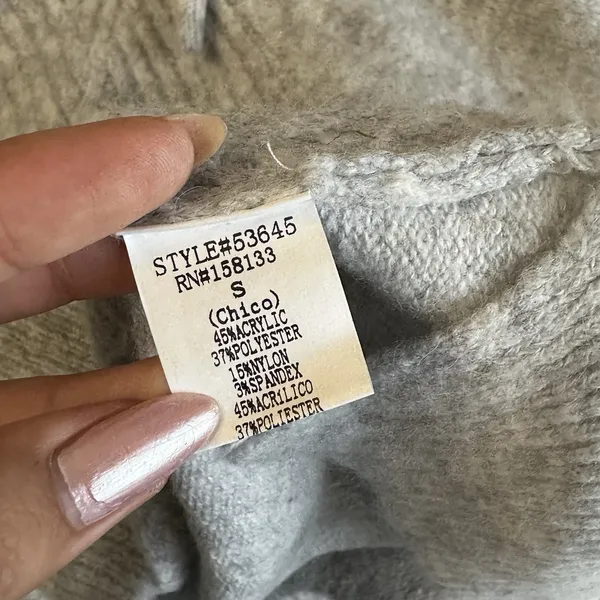staccato Women’s light Grey Hoodie drawstring ribbed small soft sleep gym - Image 3