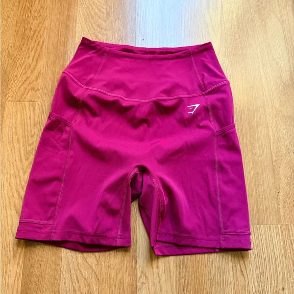 Gymshark Women's Burgundy Gym Shorts - Image 6