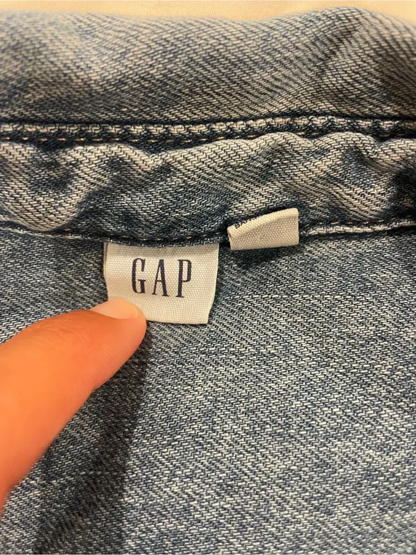 GAP Oversized Denim Cotton Shirt Blue Size L - Image 4