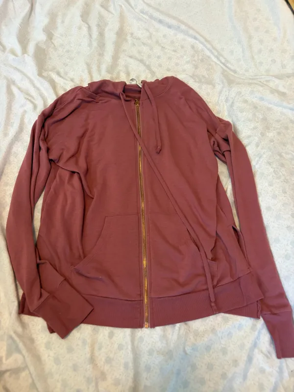 Pink zip up hoodie Size XS - Image 6