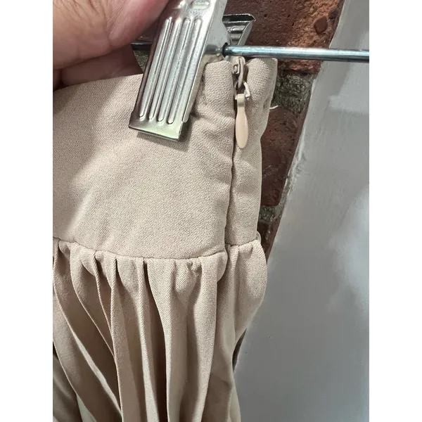 NWT Miamisty Beige Pleated Midi Maxi Skirt High Waist Preppy Fall Size M - Image 4