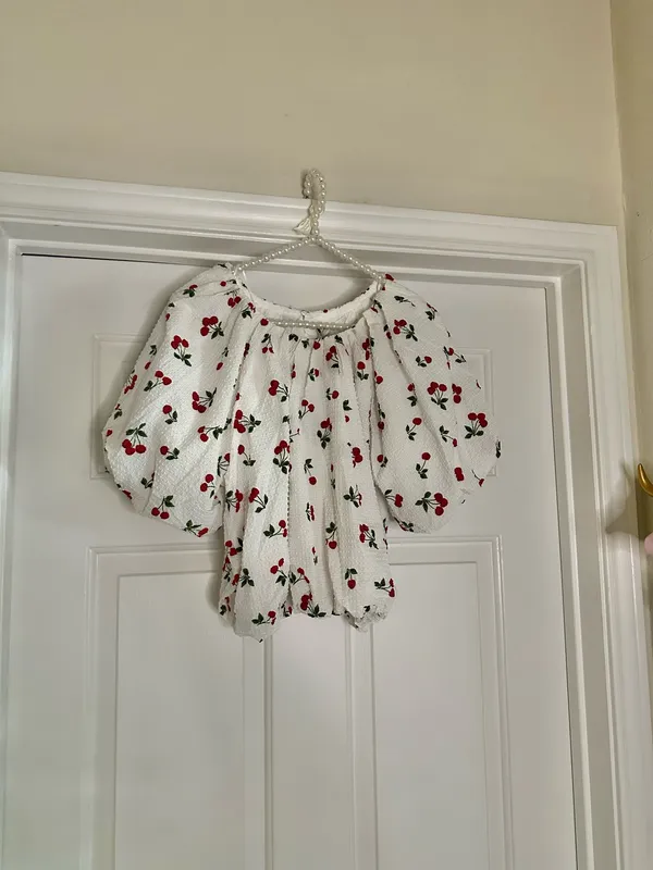 English Factory Cherry Print Skirt And Top Set - Image 3