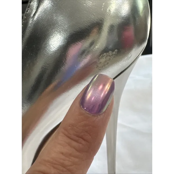 Jimmy Choo Anouk Pumps EU 39 US 9 Silver Mirror Metallic Leather Stiletto Italy - Image 8