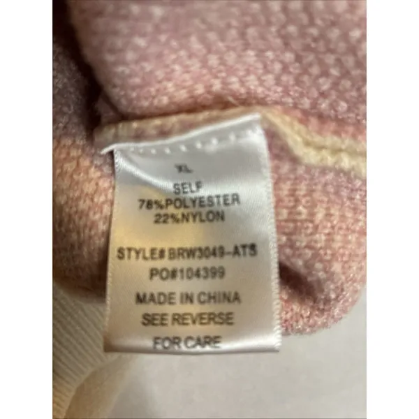 Altar’d State Women’s Cream Pink Bow Sweater Knit Top XL Coquette Oversized - Image 4