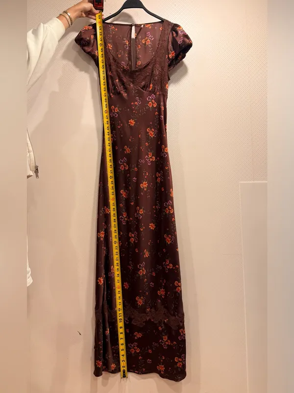 Free People Butterfly Babe Burgundy Floral Satin Lace-Trim Maxi Dress - Image 7