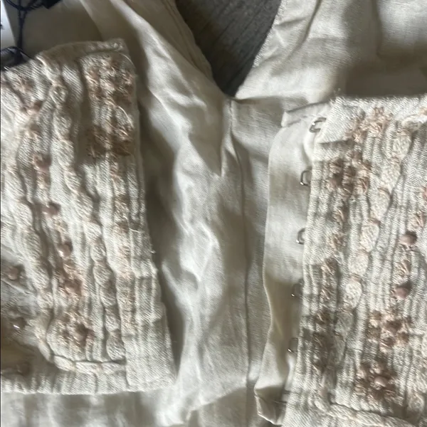Zara Cream Sleeveless Embellished Bustier Top - Image 9