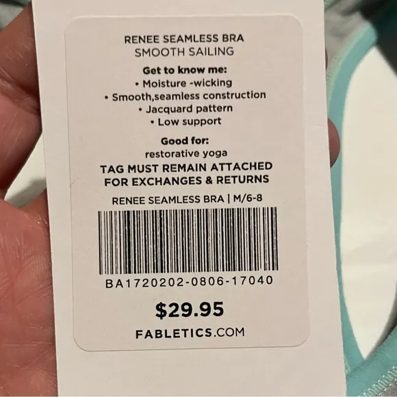 Fabletics Renee Seamless Bra‎ Grey/Green Polka Dot Size Medium Moisture Wicking - Image 6