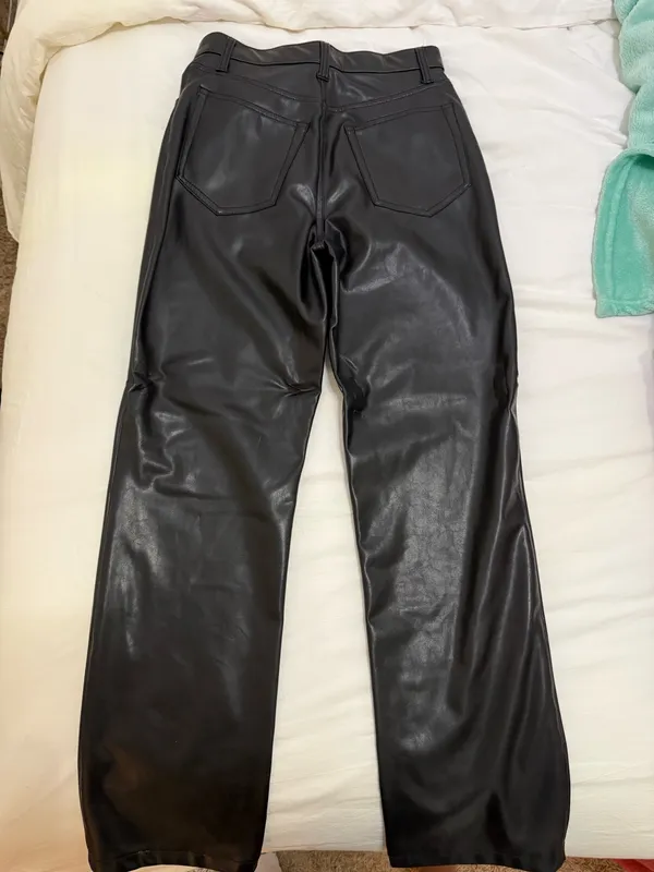 Abercrombie Leather 90s straight High-Rise Pants - Image 2