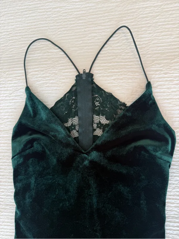 B. Darlin green velvet and lace dress size 0 - Image 4