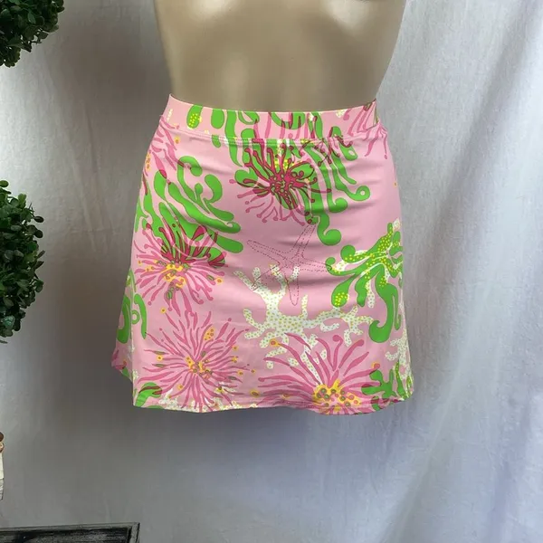 Lilly Pulitzer Pink Print 72846 Underwater Ocean Print Mini Skirt M - Image 2