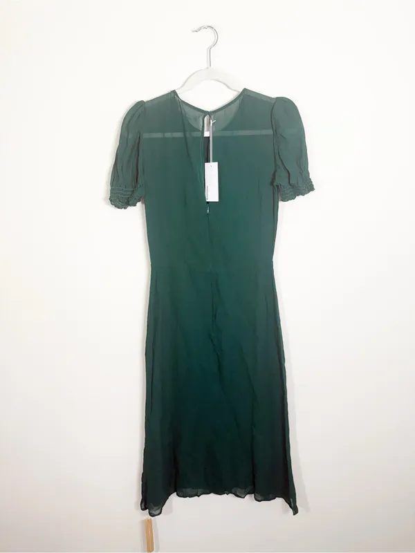 NWT Reformation Lee Dress Midi Emerald Green Size 6 - Image 5