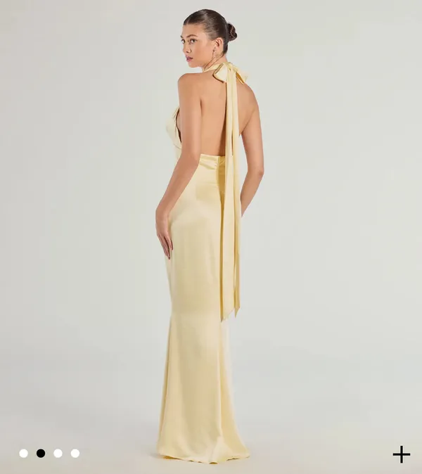 Windsor Erika Halter Satin Column Dress - Image 2