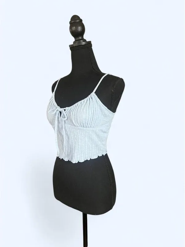 Vintage Y2K Aeropostale baby blue fairy ribbed crop tank Size: Medium 💓 - Image 2