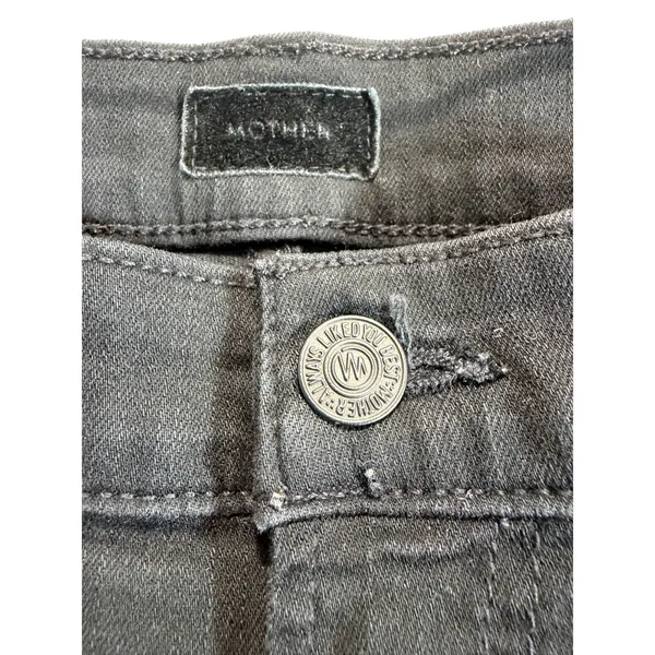 Mother The Insider Crop Step Fray Jeans in Not Guilty Black Mid Rise Size 29 - Image 15