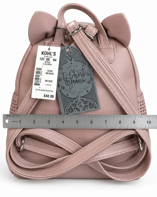 T-Shirt & Jeans Cat Perf Silhouette Backpack Mauve Plum NWT - Image 4