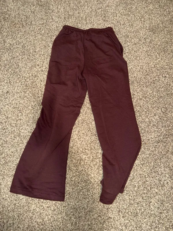 wide leg maroon cotton on pants  - Image 2