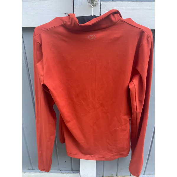 CALIA Womens Quarter Zip Pullover Rust Orange Performance Top WCG31006 Medium - Image 2