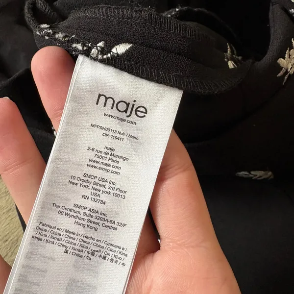 MAJE Ima Floral Embroidered Shorts Floral Preppy Size 36‎ US Small Black - Image 7
