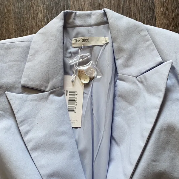 Epitome Linen Blazer Blue Size 2 - Image 3