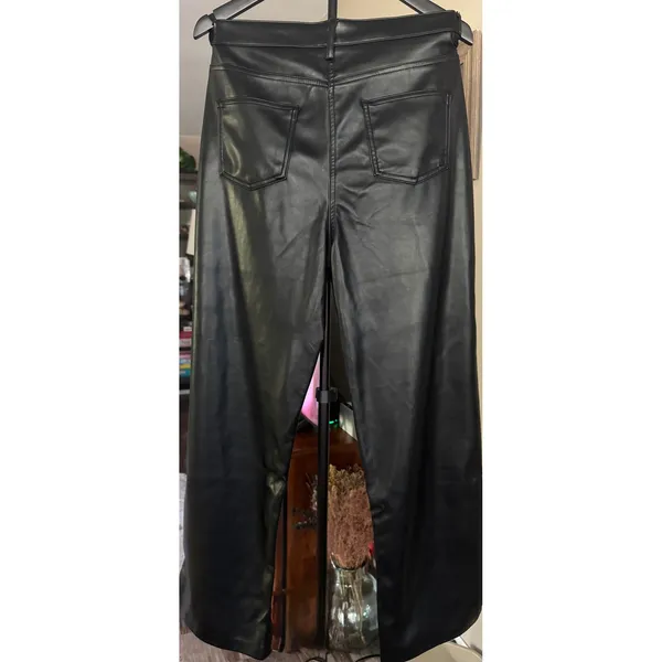 Title: Hunter & Brown Black Faux Leather Straight Leg Pants XL - Image 6