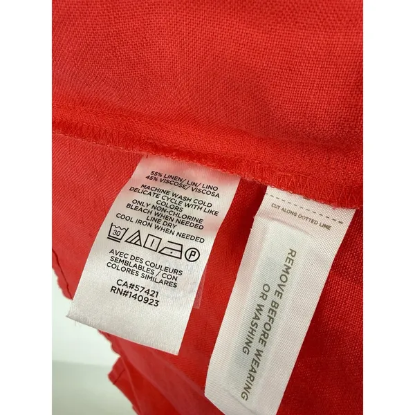 Loft Square Neck Flounce Tank Basic Dress Linen Blend Coral Size M NWT‎ - Image 5