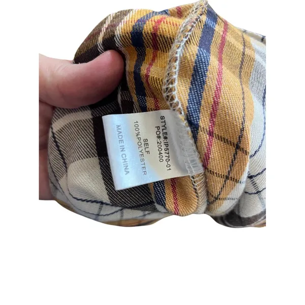 BIBI Plaid Flannel Button Up Yellow Black Size Large Cabin Outdoors Western - Image 6
