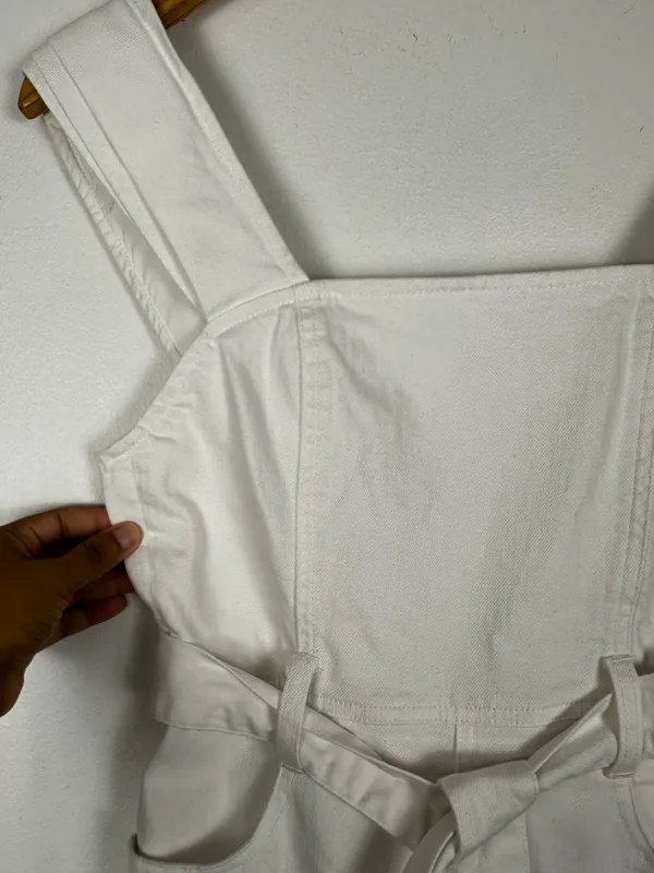 Alice + Olivia White Jean Belted Gorgeous Jumpsuit Women’s Sz 25 - Image 9