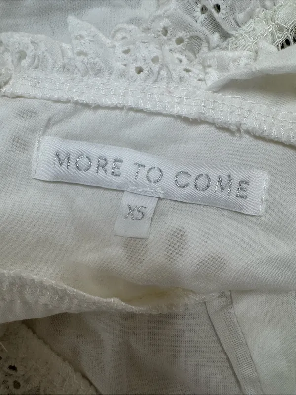 More To Come Kallie Crop Top Eyelet Lace Embroidered White XS $68 Revolve - Image 4
