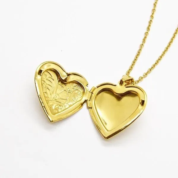 Golden Heart Locket Necklace - Image 3
