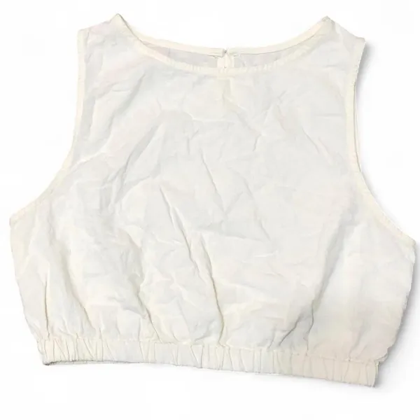 Maple Sleeveless linen Crop Top White Size M - Image 5