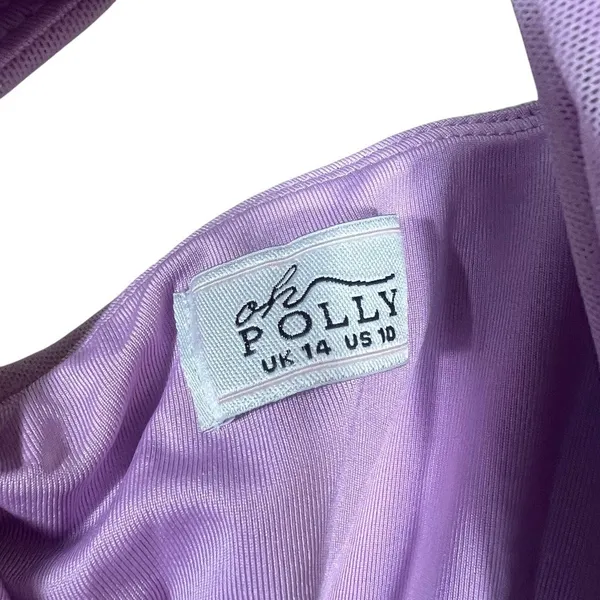 Oh Polly Asymmetric Cut Out Ruched Mini Dress Lilac Purple Sexy Clubwear Size 10 - Image 6