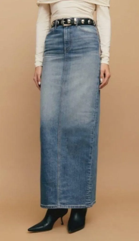 NWT Reformation Daria Ultra High Rise Denim Maxi Skirt in Merritt - Image 9