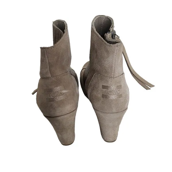 Toms taupe alligator embossed suede wedge bootie - Image 3