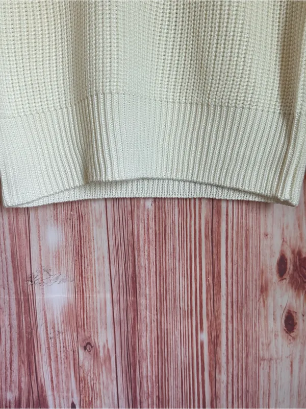 English Factory Ivory Puff Sleeve High Crewneck Sweater Size XS - Image 9