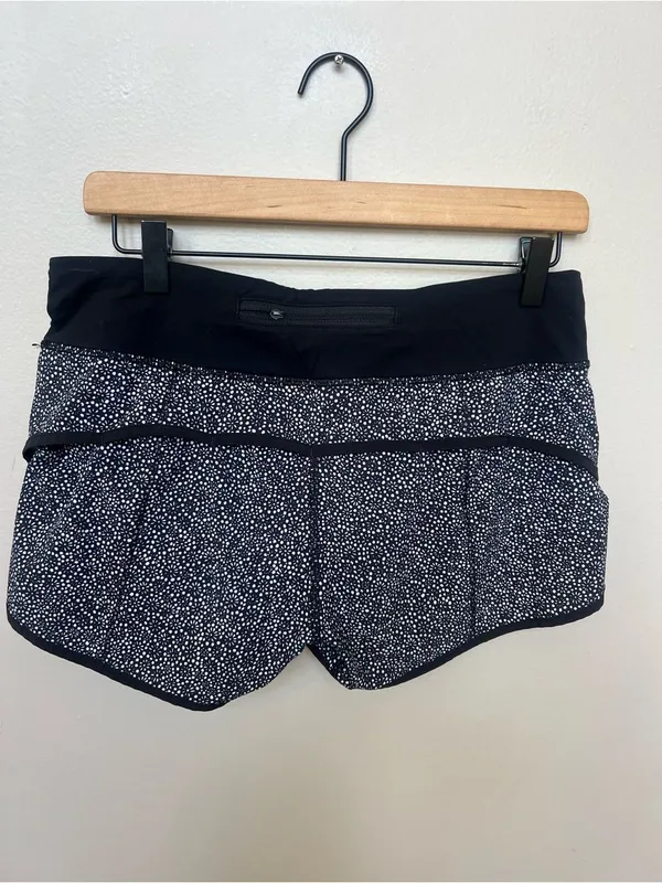 LULULEMON Run Times Shorts Miss Mosaic Black Size 6 - Image 6