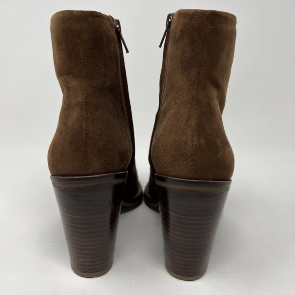 Gianni Bini Tovyy Booties Brown Suede Leather Block Heel Zip Up Women’s Size 7.5 - Image 9